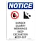 Signmission OSHA Notice Sign, 14" Height, Rigid Plastic, Danger Quarry Workings Sign With Symbol, Portrait OS-NS-P-1014-V-10916 - alternate 1